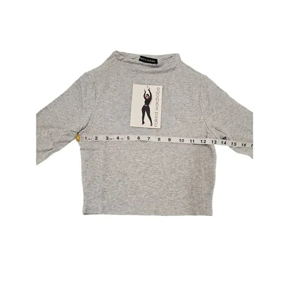 Naked Wardrobe THE NW CROP TOP IN HEATHER GREY Sz M - Picture 7 of 9
